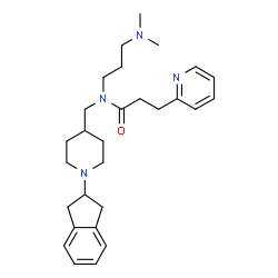 ChemSpider 2D Image | N-{[1-(2,3-Dihydro-1H-inden-2-yl)-4-piperidinyl]methyl}-N-[3-(dimethylamino)propyl]-3-(2-pyridinyl)propanamide | C28H40N4O