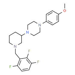 ChemSpider 2D Image | 1-(4-Methoxyphenyl)-4-[1-(2,3,6-trifluorobenzyl)-3-piperidinyl]piperazine | C23H28F3N3O