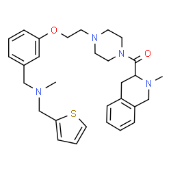 ChemSpider 2D Image | (2-Methyl-1,2,3,4-tetrahydro-3-isoquinolinyl){4-[2-(3-{[methyl(2-thienylmethyl)amino]methyl}phenoxy)ethyl]-1-piperazinyl}methanone | C30H38N4O2S