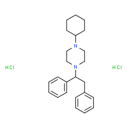 ChemSpider 2D Image | 1-Cyclohexyl-4-(1,2-diphenylethyl)piperazine dihydrochloride | C24H34Cl2N2