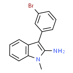 ChemSpider 2D Image | 3-(3-Bromophenyl)-1-methyl-1H-indol-2-amine | C15H13BrN2