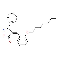 ChemSpider 2D Image | (4Z)-4-[2-(Heptyloxy)benzylidene]-3-phenyl-1,2-oxazol-5(4H)-one | C23H25NO3