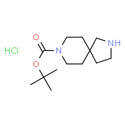 ChemSpider 2D Image | tert-Butyl 2,8-diazaspiro[4.5]decane-8-carboxylate hydrochloride | C13H25ClN2O2