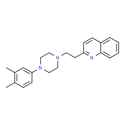 ChemSpider 2D Image | 2-{2-[4-(3,4-Dimethylphenyl)-1-piperazinyl]ethyl}quinoline | C23H27N3