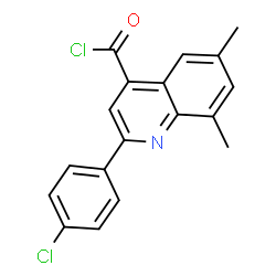 ChemSpider 2D Image | 2-(4-Chlorophenyl)-6,8-dimethyl-4-quinolinecarbonyl chloride | C18H13Cl2NO