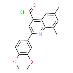 ChemSpider 2D Image | 2-(3,4-Dimethoxyphenyl)-6,8-dimethyl-4-quinolinecarbonyl chloride | C20H18ClNO3