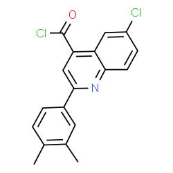 ChemSpider 2D Image | 6-Chloro-2-(3,4-dimethylphenyl)-4-quinolinecarbonyl chloride | C18H13Cl2NO