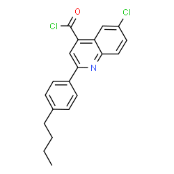 ChemSpider 2D Image | 2-(4-Butylphenyl)-6-chloro-4-quinolinecarbonyl chloride | C20H17Cl2NO