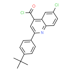 ChemSpider 2D Image | 2-(4-tert-butylphenyl)-6-chloroquinoline-4-carbonyl chloride | C20H17Cl2NO