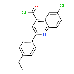 ChemSpider 2D Image | 2-(4-sec-Butylphenyl)-6-chloro-4-quinolinecarbonyl chloride | C20H17Cl2NO