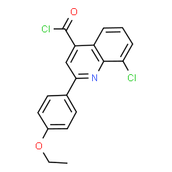 ChemSpider 2D Image | 8-Chloro-2-(4-ethoxyphenyl)-4-quinolinecarbonyl chloride | C18H13Cl2NO2