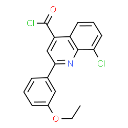 ChemSpider 2D Image | 8-Chloro-2-(3-ethoxyphenyl)-4-quinolinecarbonyl chloride | C18H13Cl2NO2