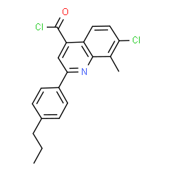 ChemSpider 2D Image | 7-Chloro-8-methyl-2-(4-propylphenyl)-4-quinolinecarbonyl chloride | C20H17Cl2NO