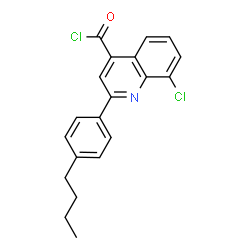 ChemSpider 2D Image | 2-(4-Butylphenyl)-8-chloro-4-quinolinecarbonyl chloride | C20H17Cl2NO