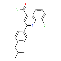 ChemSpider 2D Image | 8-Chloro-2-(4-isobutylphenyl)-4-quinolinecarbonyl chloride | C20H17Cl2NO