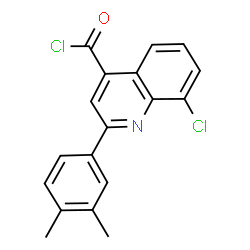 ChemSpider 2D Image | 8-Chloro-2-(3,4-dimethylphenyl)-4-quinolinecarbonyl chloride | C18H13Cl2NO