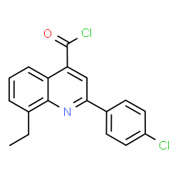 ChemSpider 2D Image | 2-(4-Chlorophenyl)-8-ethyl-4-quinolinecarbonyl chloride | C18H13Cl2NO