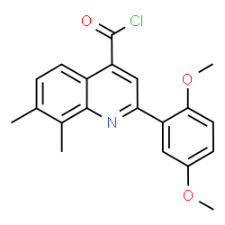 ChemSpider 2D Image | 2-(2,5-Dimethoxyphenyl)-7,8-dimethyl-4-quinolinecarbonyl chloride | C20H18ClNO3