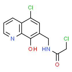 ChemSpider 2D Image | 2-Chloro-N-((5-chloro-8-hydroxyquinolin-7-yl)methyl)acetamide | C12H10Cl2N2O2