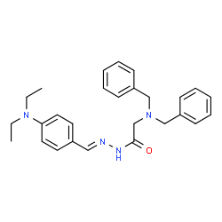 ChemSpider 2D Image | 2-(Dibenzylamino)-N'-{(E)-[4-(diethylamino)phenyl]methylene}acetohydrazide | C27H32N4O