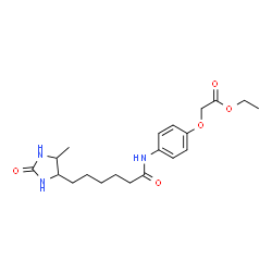 ChemSpider 2D Image | Ethyl (4-{[6-(5-methyl-2-oxo-4-imidazolidinyl)hexanoyl]amino}phenoxy)acetate | C20H29N3O5