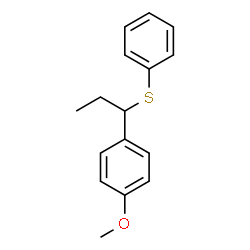 ChemSpider 2D Image | 1-Methoxy-4-[1-(phenylsulfanyl)propyl]benzene | C16H18OS