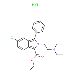 ChemSpider 2D Image | Ethyl 5-chloro-2-[2-(diethylamino)ethyl]-3-phenyl-2H-isoindole-1-carboxylate hydrochloride (1:1) | C23H28Cl2N2O2