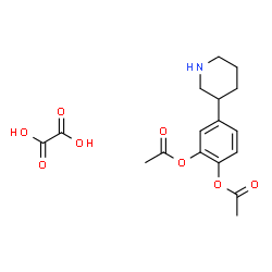 ChemSpider 2D Image | 4-(3-Piperidinyl)-1,2-phenylene diacetate ethanedioate (1:1) | C17H21NO8