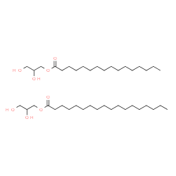 ChemSpider 2D Image | 2,3-Dihydroxypropyl hexadecanoate - 2,3-dihydroxypropyl octadecanoate (1:1) | C40H80O8