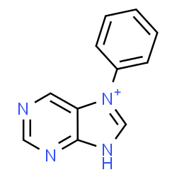 ChemSpider 2D Image | 7-Phenyl-1H-purin-7-ium | C11H9N4
