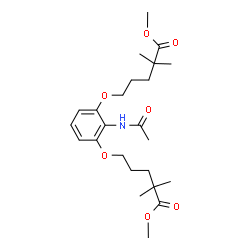 ChemSpider 2D Image | Dimethyl 5,5'-[(2-acetamido-1,3-phenylene)bis(oxy)]bis(2,2-dimethylpentanoate) | C24H37NO7