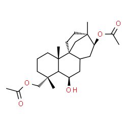 ChemSpider 2D Image | [(1S,2S,6R,8R,12S,13S)-12-Acetoxy-8-hydroxy-2,6,13-trimethyltetracyclo[11.2.1.0~1,10~.0~2,7~]hexadec-6-yl]methyl acetate | C24H38O5