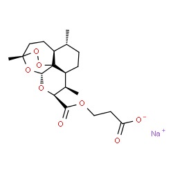 ChemSpider 2D Image | Sodium 3-({[(1S,4S,5R,8S,9R,10S,12R)-1,5,9-trimethyl-11,14,15,16-tetraoxatetracyclo[10.3.1.0~4,13~.0~8,13~]hexadec-10-yl]carbonyl}oxy)propanoate | C19H27NaO8