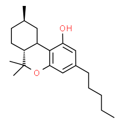 ChemSpider 2D Image | (6aR,9R)-6,6,9-Trimethyl-3-pentyl-6a,7,8,9,10,10a-hexahydro-6H-benzo[c]chromen-1-ol | C21H32O2