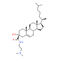 ChemSpider 2D Image | (3alpha)-N-[2-(Dimethylamino)ethyl]-3-hydroxycholest-5-ene-3-carboxamide | C32H56N2O2