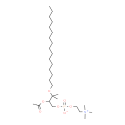 ChemSpider 2D Image | 2-Acetoxy-3-(hexadecyloxy)-3-methylbutyl 2-(trimethylammonio)ethyl phosphate | C28H58NO7P