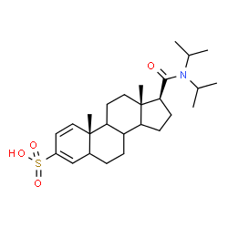 ChemSpider 2D Image | (8xi,9xi,14xi,17beta)-17-(Diisopropylcarbamoyl)androsta-1,3-diene-3-sulfonic acid | C26H41NO4S