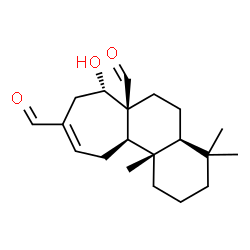 ChemSpider 2D Image | (4aS,6aS,7S,11aR,11bS)-7-Hydroxy-4,4,11b-trimethyl-1,2,3,4,4a,5,6,7,8,11,11a,11b-dodecahydro-6aH-cyclohepta[a]naphthalene-6a,9-dicarbaldehyde | C20H30O3