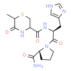ChemSpider 2D Image | N-[(6-Methyl-5-oxo-3-thiomorpholinyl)carbonyl]-L-histidyl-D-prolinamide | C17H24N6O4S