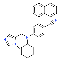 ChemSpider 2D Image | 4-{Cyclohexyl[(1-methyl-1H-imidazol-5-yl)methyl]amino}-2-(1-naphthyl)benzonitrile | C28H28N4