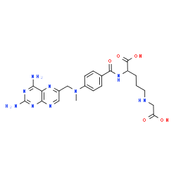 ChemSpider 2D Image | N~5~-(Carboxymethyl)-N~2~-(4-{[(2,4-diamino-6-pteridinyl)methyl](methyl)amino}benzoyl)ornithine | C22H27N9O5