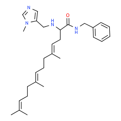 ChemSpider 2D Image | (4E,8E)-N-Benzyl-5,9,13-trimethyl-2-{[(1-methyl-1H-imidazol-5-yl)methyl]amino}-4,8,12-tetradecatrienamide | C29H42N4O
