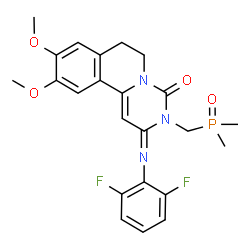 ChemSpider 2D Image | 2-[(2,6-Difluorophenyl)imino]-3-[(dimethylphosphoryl)methyl]-9,10-dimethoxy-2,3,6,7-tetrahydro-4H-pyrimido[6,1-a]isoquinolin-4-one | C23H24F2N3O4P