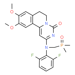 ChemSpider 2D Image | 2-{(2,6-Difluorophenyl)[(dimethylphosphoryl)methyl]amino}-9,10-dimethoxy-6,7-dihydro-4H-pyrimido[6,1-a]isoquinolin-4-one | C23H24F2N3O4P