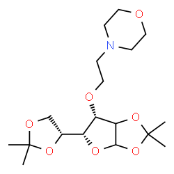 ChemSpider 2D Image | 4-[2-({(5R,6S)-5-[(4R)-2,2-Dimethyl-1,3-dioxolan-4-yl]-2,2-dimethyltetrahydrofuro[2,3-d][1,3]dioxol-6-yl}oxy)ethyl]morpholine | C18H31NO7