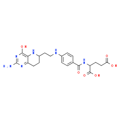 ChemSpider 2D Image | N-(4-{[2-(2-Amino-4-oxo-1,4,5,6,7,8-hexahydropyrido[3,2-d]pyrimidin-6-yl)ethyl]amino}benzoyl)glutamic acid | C21H26N6O6