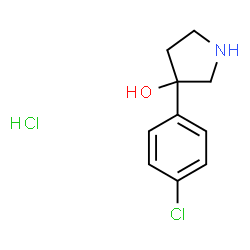 ChemSpider 2D Image | 3-(4-CHLOROPHENYL)PYRROLIDIN-3-OL HYDROCHLORIDE | C10H13Cl2NO