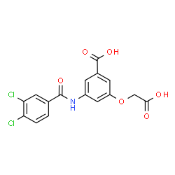 ChemSpider 2D Image | 3-(Carboxymethoxy)-5-[(3,4-dichlorobenzoyl)amino]benzoic acid | C16H11Cl2NO6