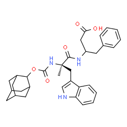 ChemSpider 2D Image | 3-({N-[(Adamantan-2-yloxy)carbonyl]-alpha-methyl-D-tryptophyl}amino)-4-phenylbutanoic acid | C33H39N3O5