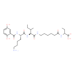 ChemSpider 2D Image | N~2~-(2,5-Dihydroxybenzoyl)-L-lysyl-N-{6-[(1-carboxypropyl)amino]-6-oxohexyl}-L-isoleucinamide | C29H47N5O8